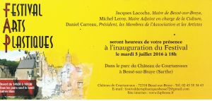 INAUGURATION DU FESTIVAL D\'ARTS PLASTIQUES DE BESSE SUR BRAYE. INAUGURATION DU FESTIVAL D\'ARTS PLASTIQUES DE BESSE SUR BRAYE.